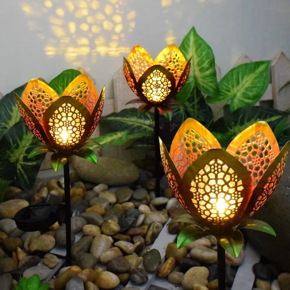 solar metal flower light (7)